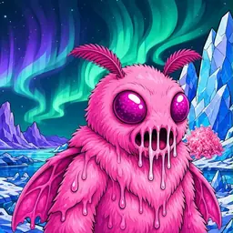Oozlings #5737, Mutant Moth · Aurora Ice