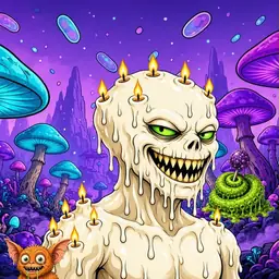 Oozlings #5744, Candle Wax · Fungus Forest
