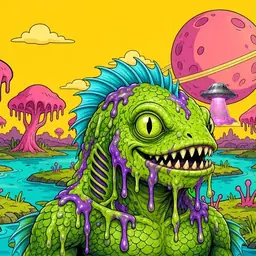 Oozlings #5748, Swamp Fish · Turquoise Swamp