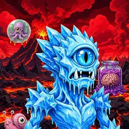 Oozlings #5749, Ice Cyclops · Lava Fields