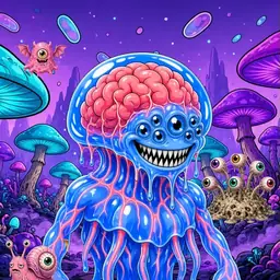Oozlings #5751, Mutated Jellyfish Brain · Fungus Forest