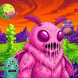 Oozlings #576, Mutant Moth · Acid Lake