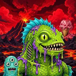 Oozlings #5760, Swamp Fish · Lava Fields