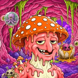 Oozlings #5766, Mutated Mushroom Head · Flesh Cave