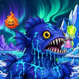 Oozlings #5767, Anglerfish · Aurora Ice