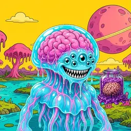 Oozlings #5768, Jellyfish Brain · Turquoise Swamp