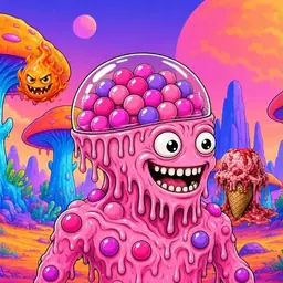 Oozlings #5771, Gumball Brain · Mushroom Desert