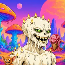 Oozlings #5773, Candle Wax · Mushroom Desert