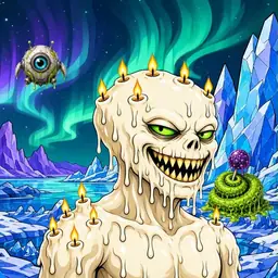 Oozlings #5776, Candle Wax · Aurora Ice