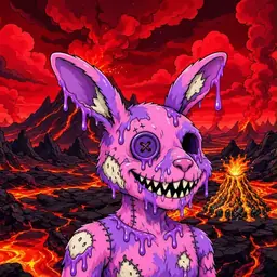 Oozlings #5786, Zombie Bunny · Lava Fields
