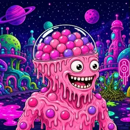 Oozlings #5791, Gumball Brain · Neon City