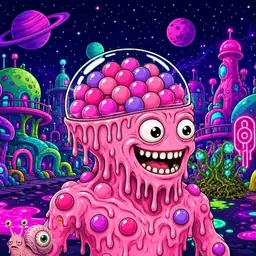 Oozlings #5795, Gumball Brain · Neon City