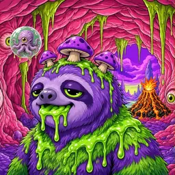Oozlings #5796, Slime Sloth · Flesh Cave
