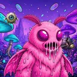 Oozlings #58, Mutant Moth · Fungus Forest