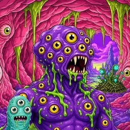 Oozlings #5806, Eyeball Cluster · Flesh Cave