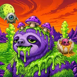 Oozlings #5814, Slime Sloth · Acid Lake