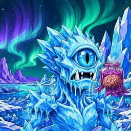 Oozlings #5818, Ice Cyclops · Aurora Ice