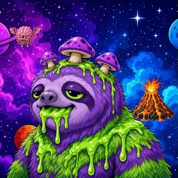 Oozlings #5821, Slime Sloth · Void Nebula