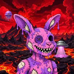 Oozlings #5826, Zombie Bunny · Lava Fields