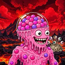 Oozlings #583, Gumball Brain · Lava Fields