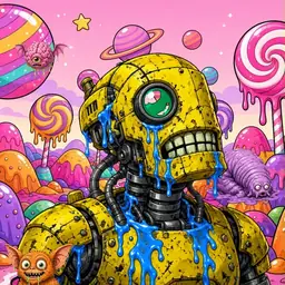 Oozlings #5833, Mutated Rusty Robot · Candy Planet