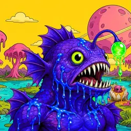 Oozlings #5836, Mutated Anglerfish · Turquoise Swamp
