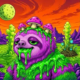 Oozlings #5839, Mutated Slime Sloth · Acid Lake