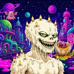 Oozlings #5840, Candle Wax · Neon City