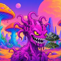 Oozlings #5851, Squid · Mushroom Desert