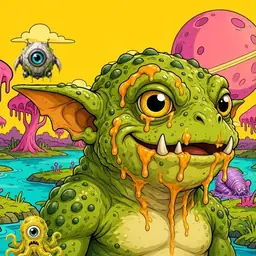 Oozlings #5854, Toad Goblin · Turquoise Swamp