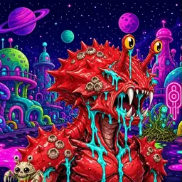 Oozlings #5856, Crab · Neon City
