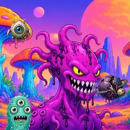 Oozlings #586, Squid · Mushroom Desert
