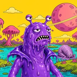 Oozlings #5861, Slug · Turquoise Swamp