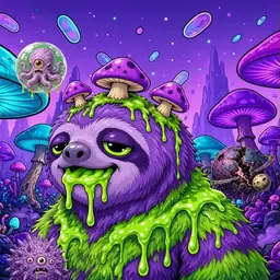Oozlings #5864, Slime Sloth · Fungus Forest