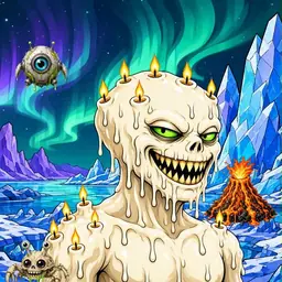 Oozlings #5867, Candle Wax · Aurora Ice