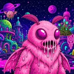 Oozlings #587, Mutant Moth · Neon City