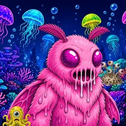 Oozlings #5870, Mutant Moth · Glow Reef