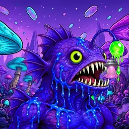 Oozlings #5871, Mutated Anglerfish · Fungus Forest