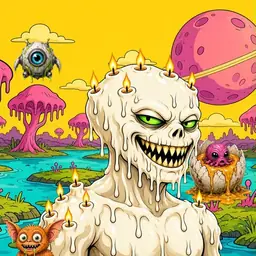 Oozlings #5873, Candle Wax · Turquoise Swamp