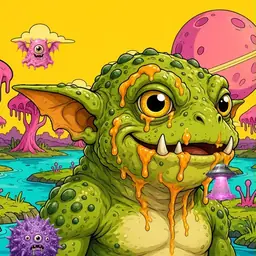 Oozlings #5885, Toad Goblin · Turquoise Swamp