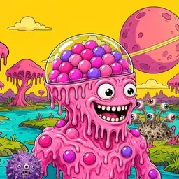 Oozlings #5888, Gumball Brain · Turquoise Swamp