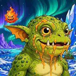 Oozlings #5893, Toad Goblin · Aurora Ice