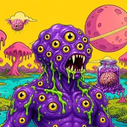 Oozlings #5900, Eyeball Cluster · Turquoise Swamp