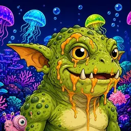 Oozlings #5901, Toad Goblin · Glow Reef