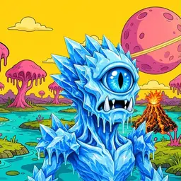 Oozlings #5903, Ice Cyclops · Turquoise Swamp