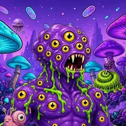 Oozlings #5904, Eyeball Cluster · Fungus Forest