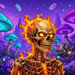 Oozlings #5909, Fire Skull · Fungus Forest