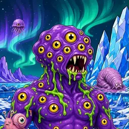 Oozlings #5910, Eyeball Cluster · Aurora Ice