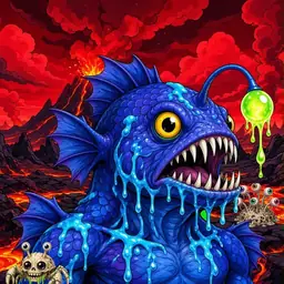 Oozlings #5917, Anglerfish · Lava Fields