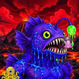 Oozlings #5919, Mutated Anglerfish · Lava Fields